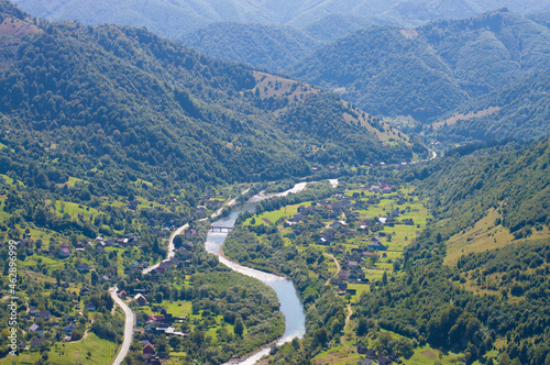 Village in a mountainous area along the river