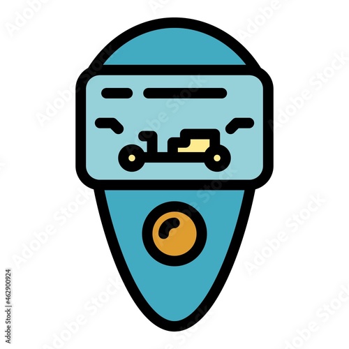 Vehicle keyless icon. Outline vehicle keyless vector icon color flat isolated