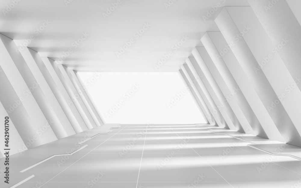 Obraz premium White empty tunnel, 3d rendering.