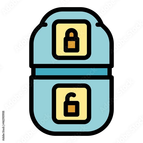Control car keyless icon. Outline control car keyless vector icon color flat isolated