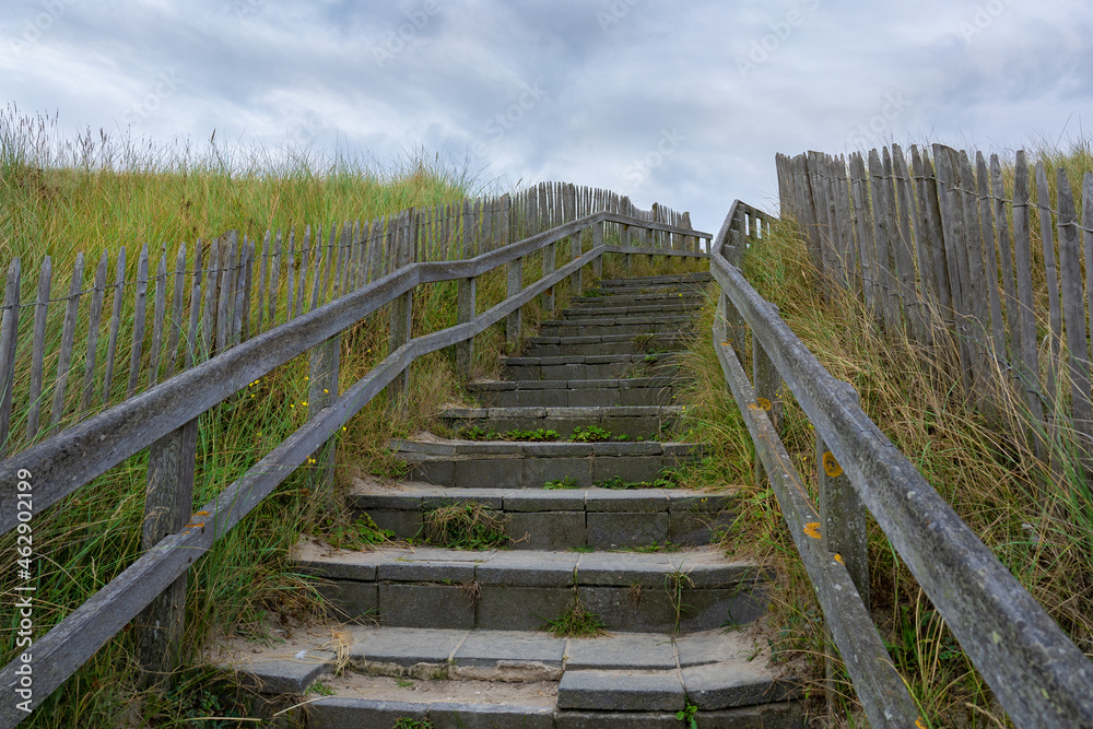 Stairs over a dyke used as a beach access