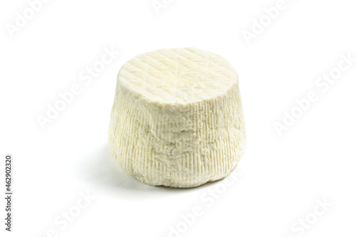 Ricotta salata cheese isolated on white background photo