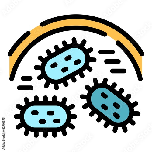Antiviral defence icon. Outline antiviral defence vector icon color flat isolated