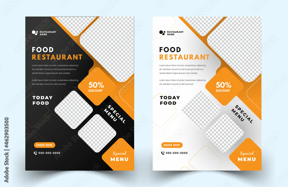 Food restaurant flyer poster template vector template Premium Vector