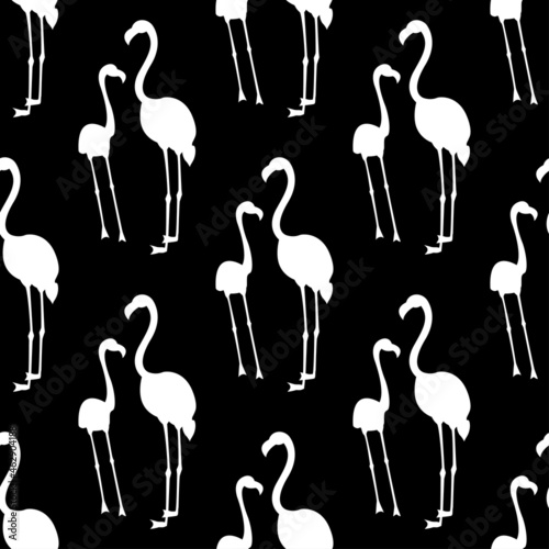 Vector seamless pattern with flamingo bird. Can be used for textile, website background, book cover, packaging.