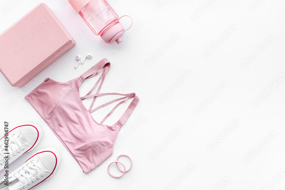 Sport female clothing and equipment for gym or fintess Sport female clothing and equipment for gym or fintess