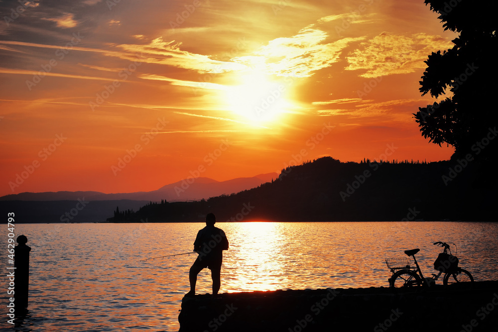 Warm sunset on Lake Garda