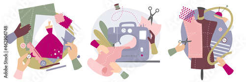 Professional sewing set, sewing business, atelier