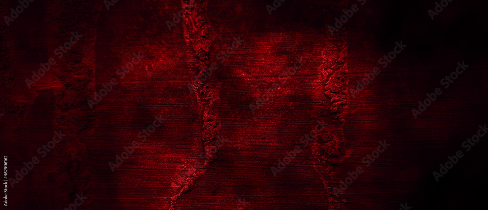 Scary Red and black horror background. Dark grunge red concrete