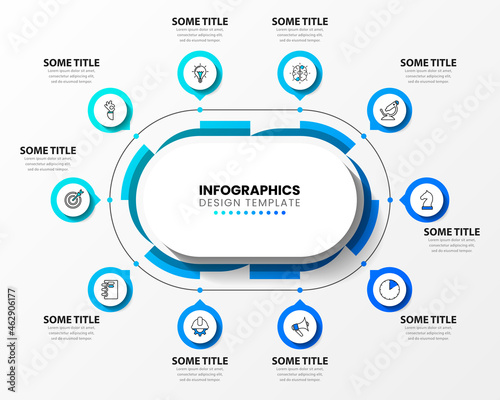 Infographic design template. Creative concept with 10 steps