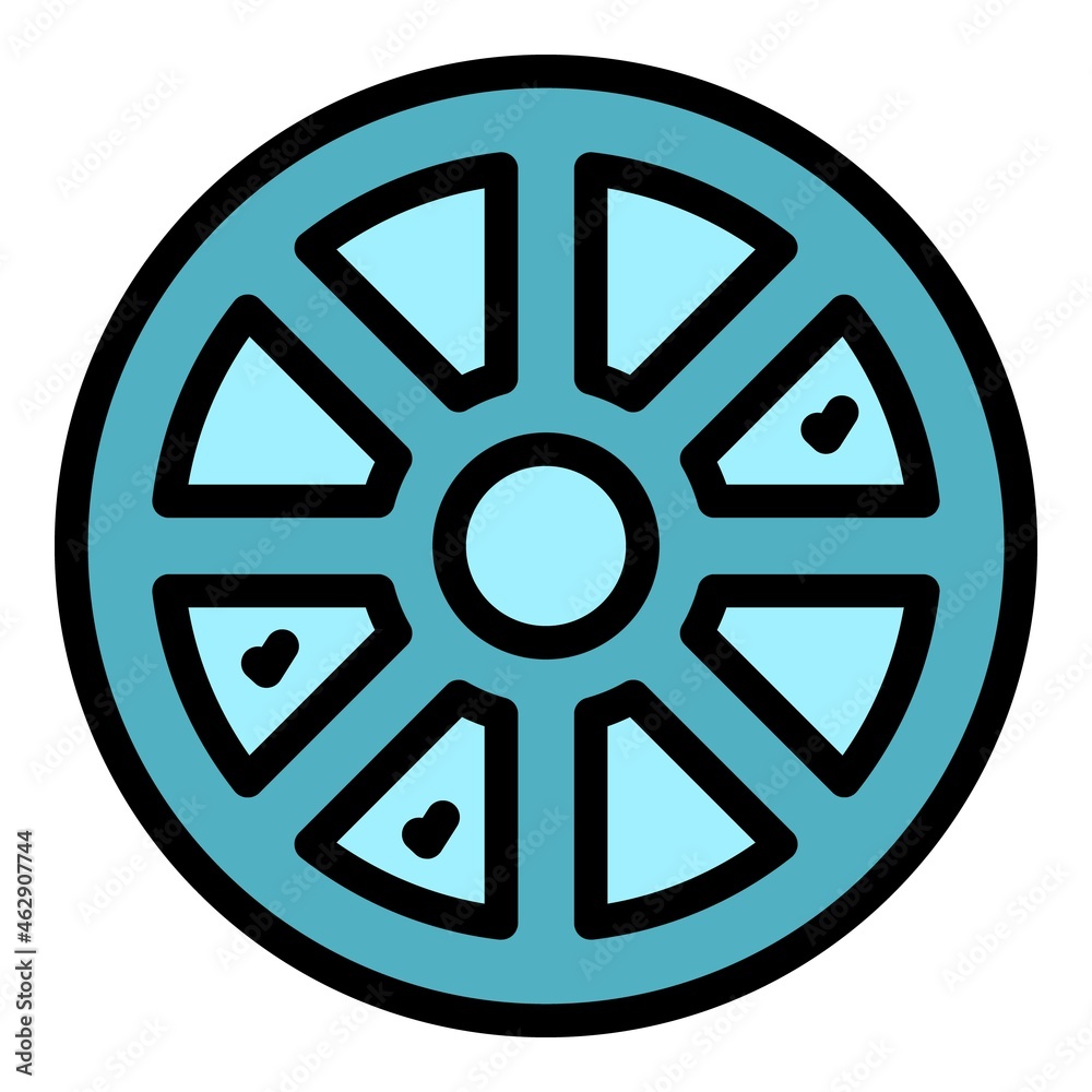 Wheel cipher icon. Outline wheel cipher vector icon color flat isolated Wheel cipher icon. Outline wheel cipher vector icon color flat isolated