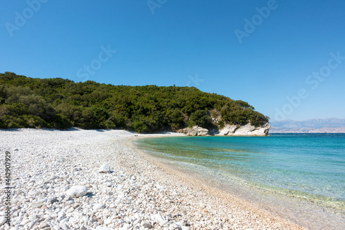 Amazing scenery by the sea in Erimitis forest  north-east Corfu  Greece