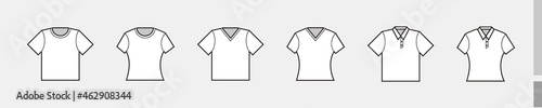 white t-shirt, polo shirt, collared formal clothes with pocket