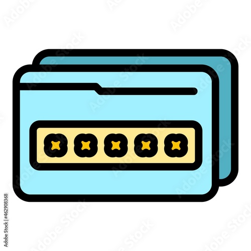 Digital cipher icon. Outline digital cipher vector icon color flat isolated