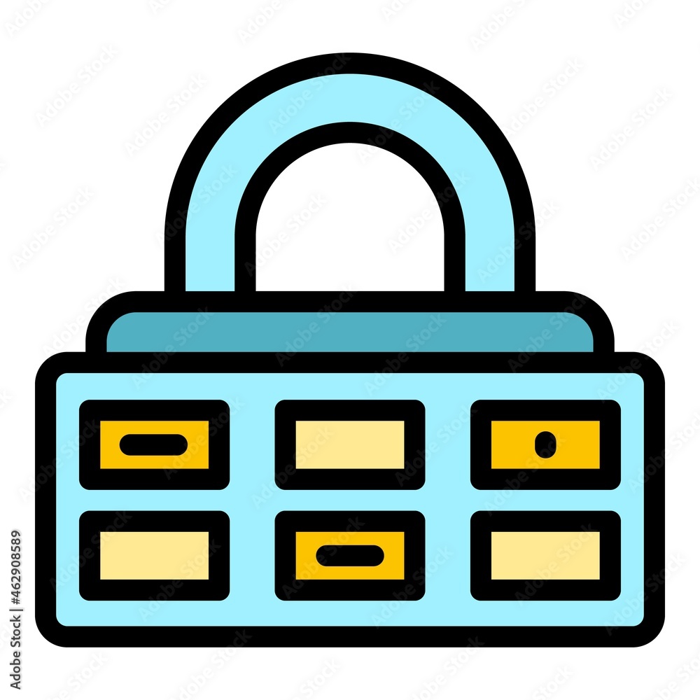 Guard cipher icon. Outline guard cipher vector icon color flat isolated Guard cipher icon. Outline guard cipher vector icon color flat isolated