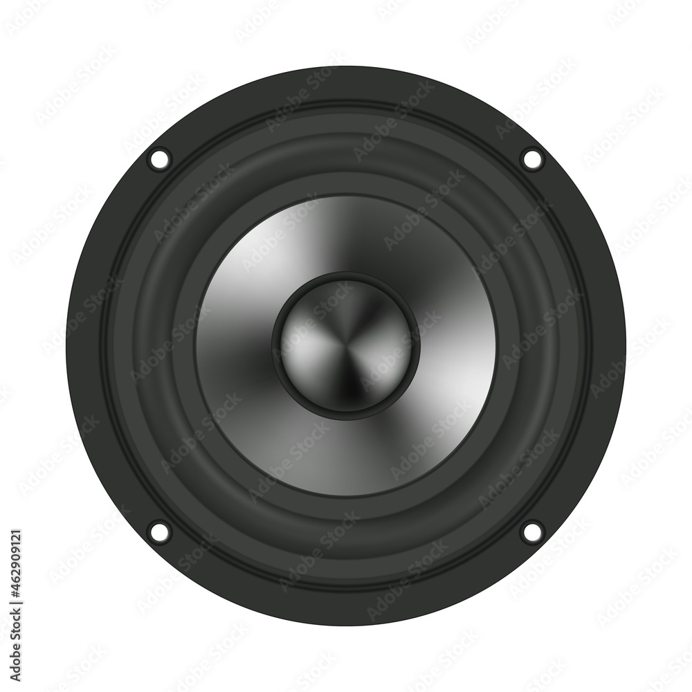Realistic high frequency speaker. Isolated speaker on white background. Vector illustration. Realistic high frequency speaker. Isolated speaker on white background. Vector illustration.