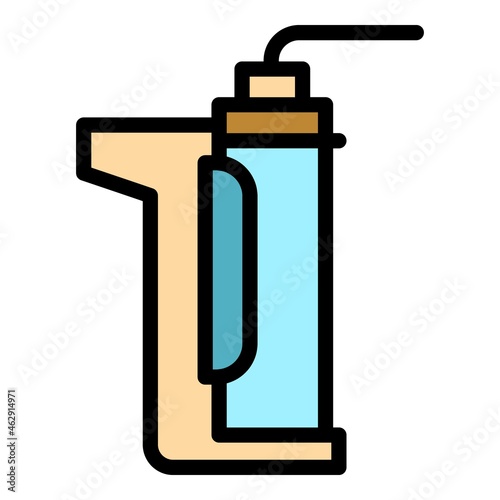 Silicone caulk gun icon. Outline silicone caulk gun vector icon color flat isolated