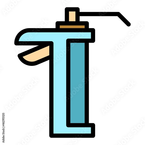 Caulk fix gun icon. Outline caulk fix gun vector icon color flat isolated