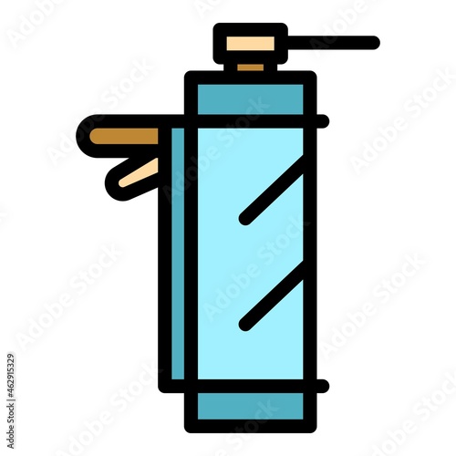 Caulk pistol icon. Outline caulk pistol vector icon color flat isolated