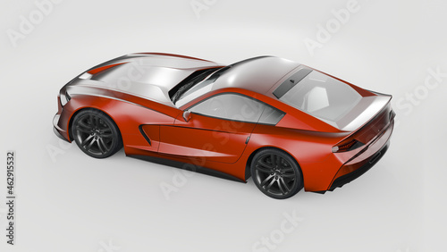 3D rendering of a brand-less generic concept car  