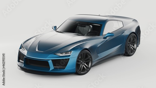 3D rendering of a brand-less generic concept car  