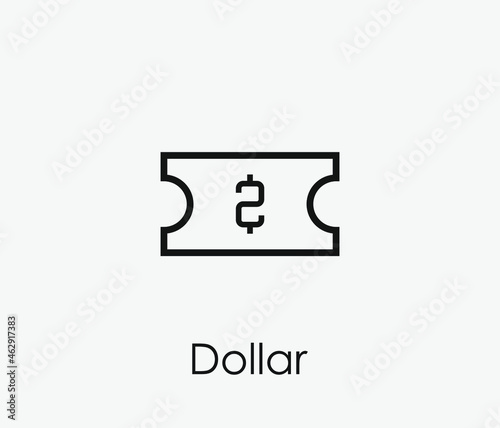 Dollar vector icon. Editable stroke. Symbol in Line Art Style for Design, Presentation, Website or Apps Elements, Logo. Pixel vector graphics - Vector