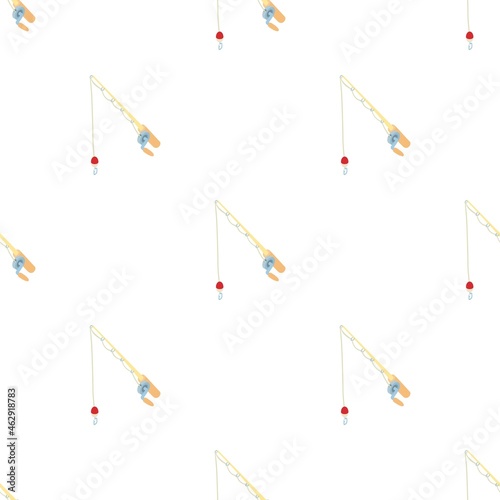 Fishing rod pattern seamless background texture repeat wallpaper geometric vector