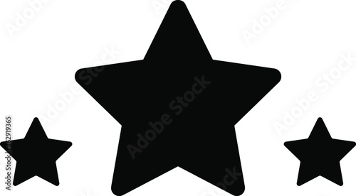 3 stars icon vector rating symbol Superstar Creative sign for computer and mobile apps.