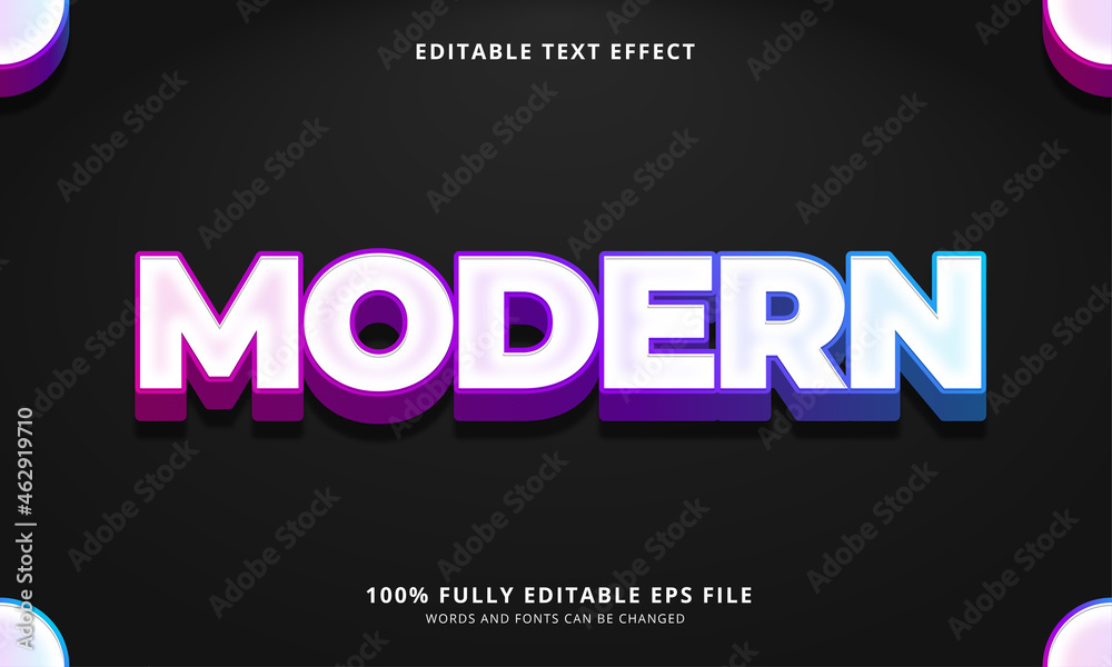 Modern editable text effect