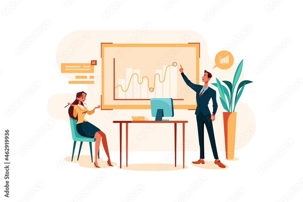 Business financial planning for profit Illustration concept. Flat illustration isolated on white background