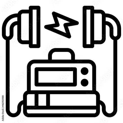 DEFIBRILLATION line icon,linear,outline,graphic,illustration