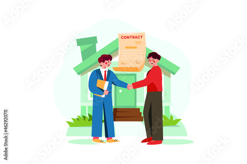 House Purchase Illustration concept. Flat illustration isolated on white background.