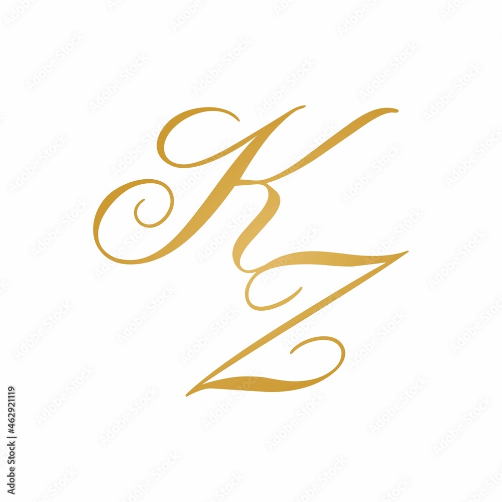 KZ initial monogram kogo - obrazy, fototapety, plakaty 