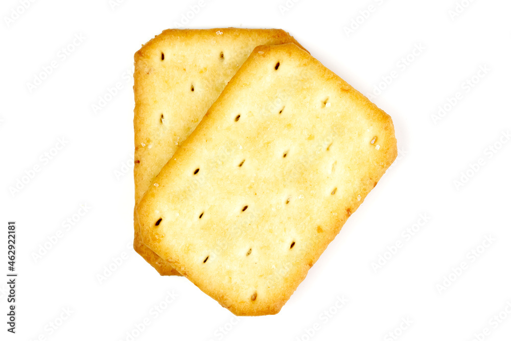 Two biscuit isolated on white background, top view. Two biscuit isolated on white background, top view.