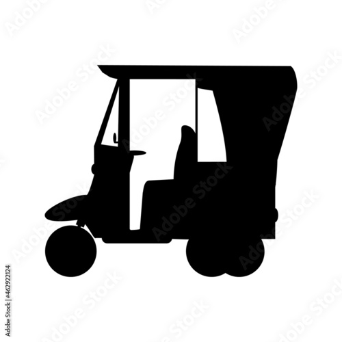 Silhouette auto rickshaw tuk tuk. Taxi
