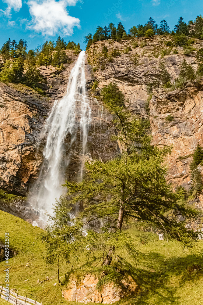 Beautiful alpine summer view at the famous Fallbach waterfall, the highest waterfall in Kaernten, Maltatal, Austria Beautiful alpine summer view at the famous Fallbach waterfall, the highest waterfall in Kaernten, Maltatal, Austria