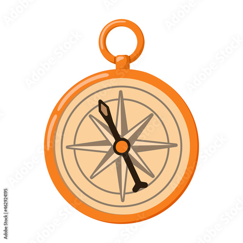 Pirate compass in cartoon style on a white background