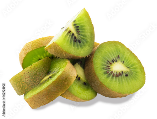 kiwi isolated. slices of kiwi on a white background. kind of fruit. food.
