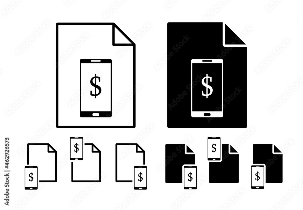 Mobile banking vector icon in file set illustration for ui and ux, website or mobile application Mobile banking vector icon in file set illustration for ui and ux, website or mobile application