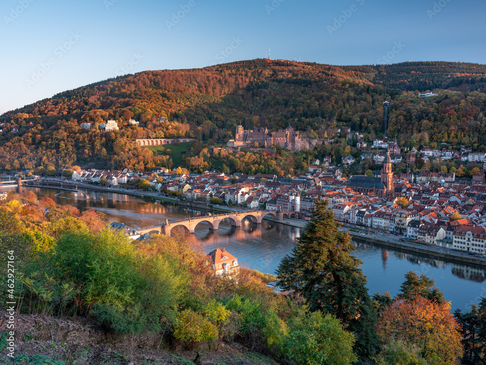 Heidelberg in autumn season, Baden-Wuerttemberg, Germany - obrazy, fototapety, plakaty 