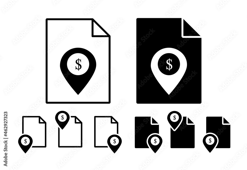 Bank in map pin vector icon in file set illustration for ui and ux, website or mobile application Bank in map pin vector icon in file set illustration for ui and ux, website or mobile application
