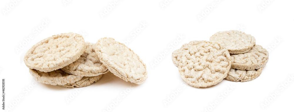 Cereal puffed sandwiches isolated on white background Cereal puffed sandwiches isolated on white background