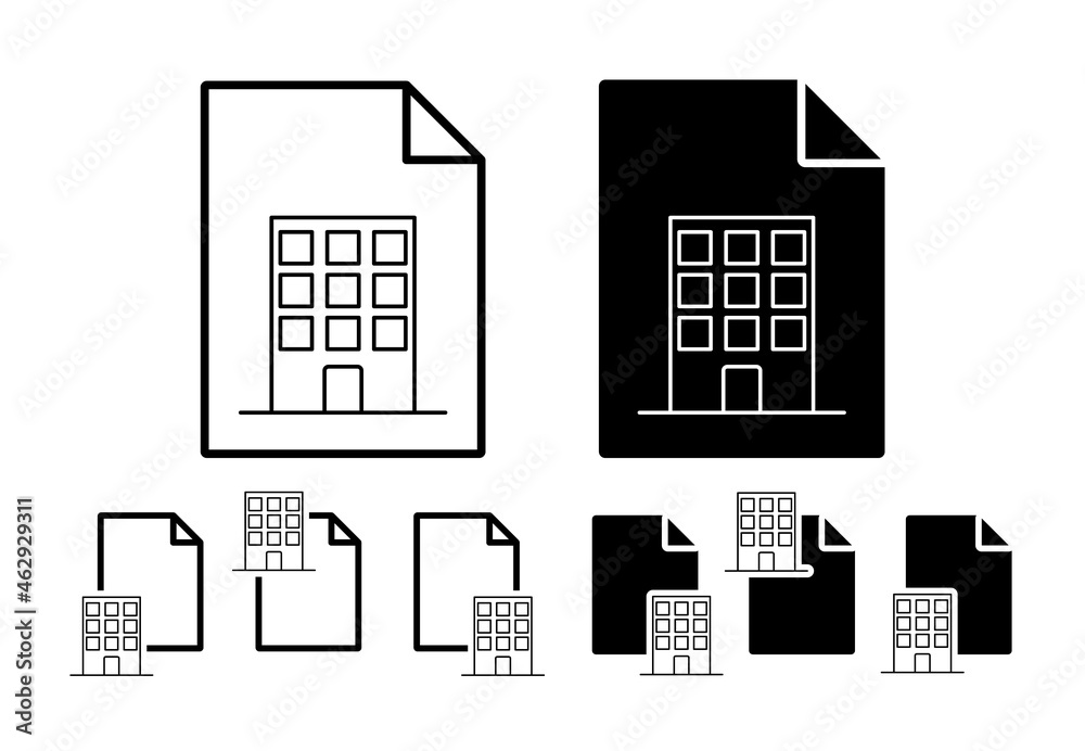 Building vector icon in file set illustration for ui and ux, website or mobile application