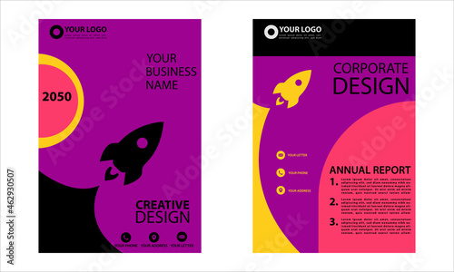 moving rocket bright color background