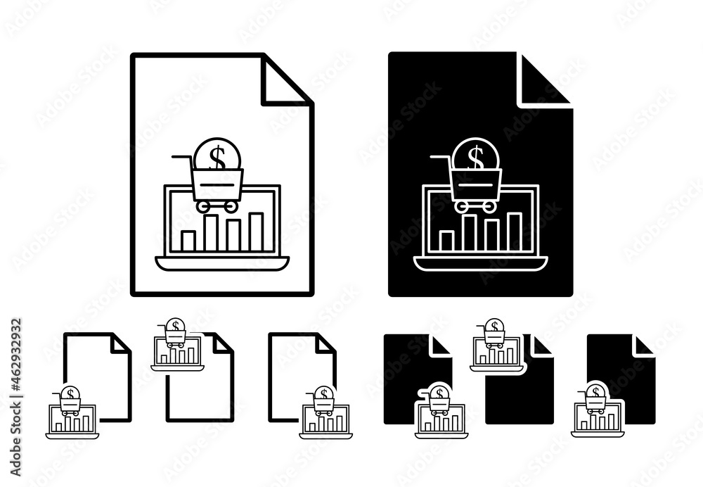 Corporate and business, online shopping vector icon in file set illustration for ui and ux, website or mobile application