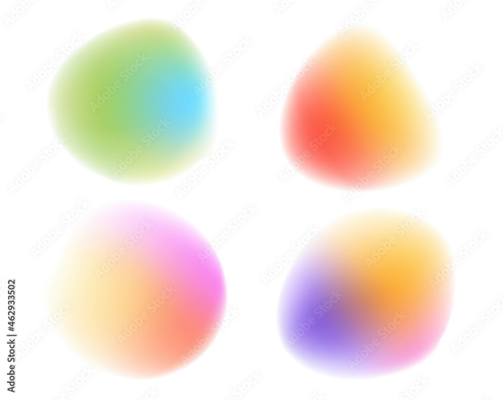 Bright Blurred Balls And White Background With Gradient Background, Vector Illustration