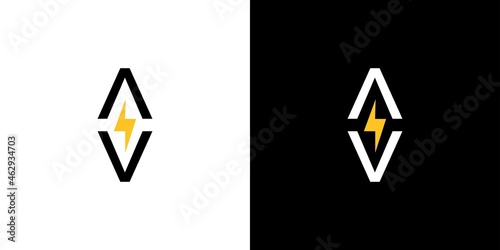 Modern and professional AV letter initial electrical logo design