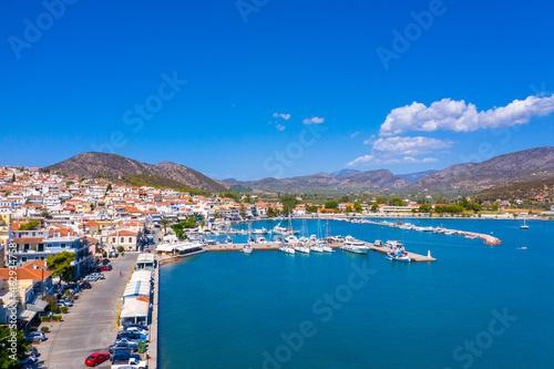 View of the picturesque coastal town of Ermioni, Peloponnese, Greece. photo