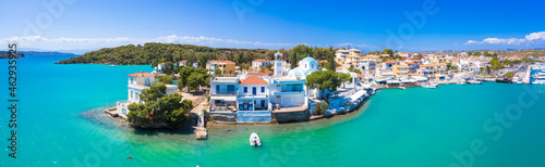 View of the picturesque coastal town of Porto Heli, Peloponnese, Greece.