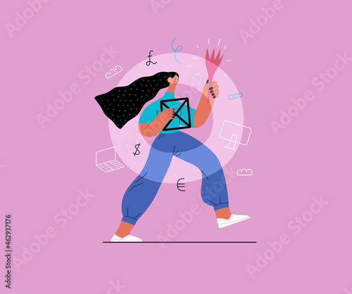 Startup illustration. Concept of building new business